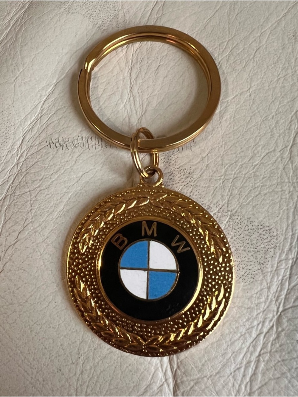 Vintage BMW Gold Tone Keychain
